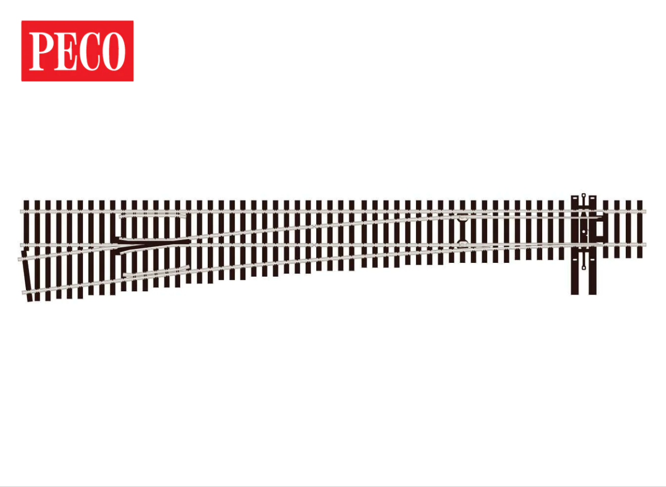 Peco SL-8382 HO/OO Scale Code 83 #8 LH Left Hang Turnout with InsulFrog - New