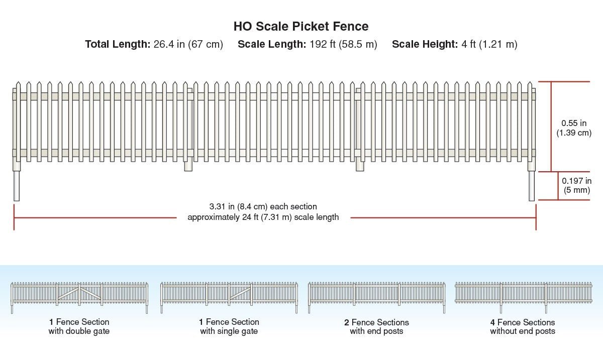 Woodland Scenics A2984 HO Scale Picket Fence - Oakville Model Trains Depot