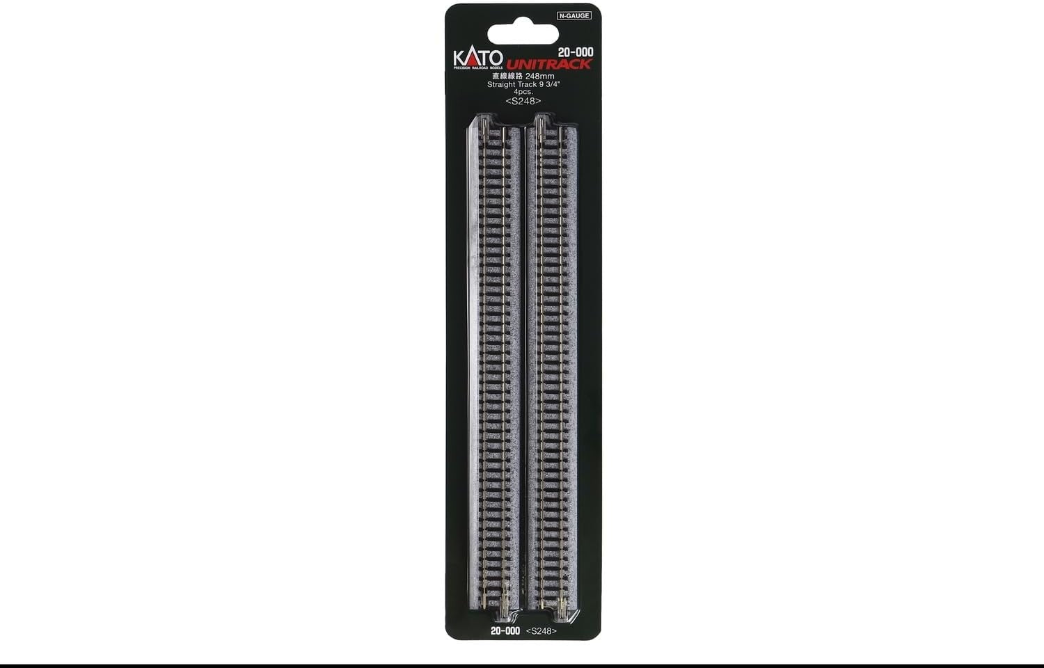 Kato 20-000 N Scale Unitrack S248 248mm (9 3/4") Straight Track – 4pcs