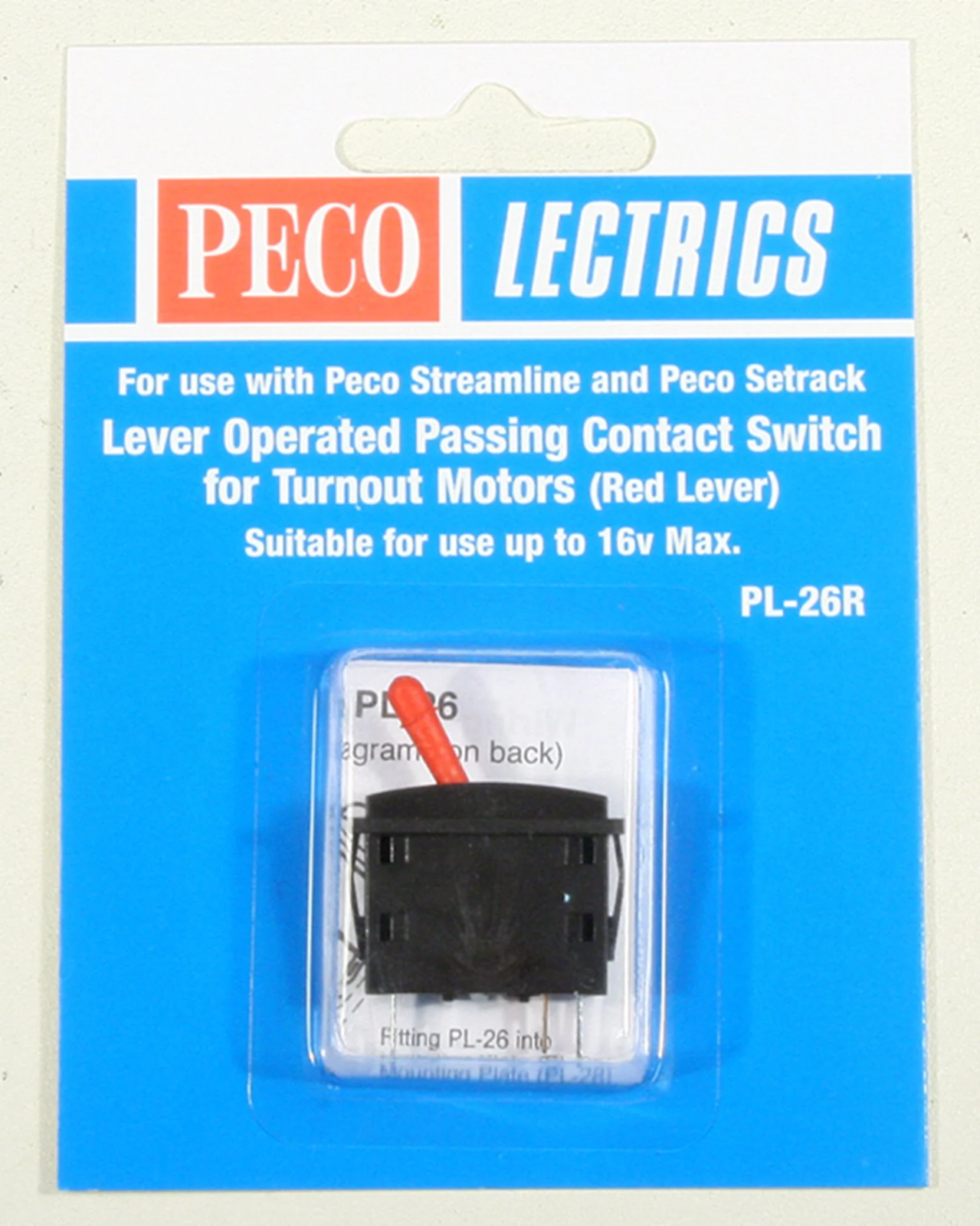 Peco PL-26R Red Passing Contact Switch - New