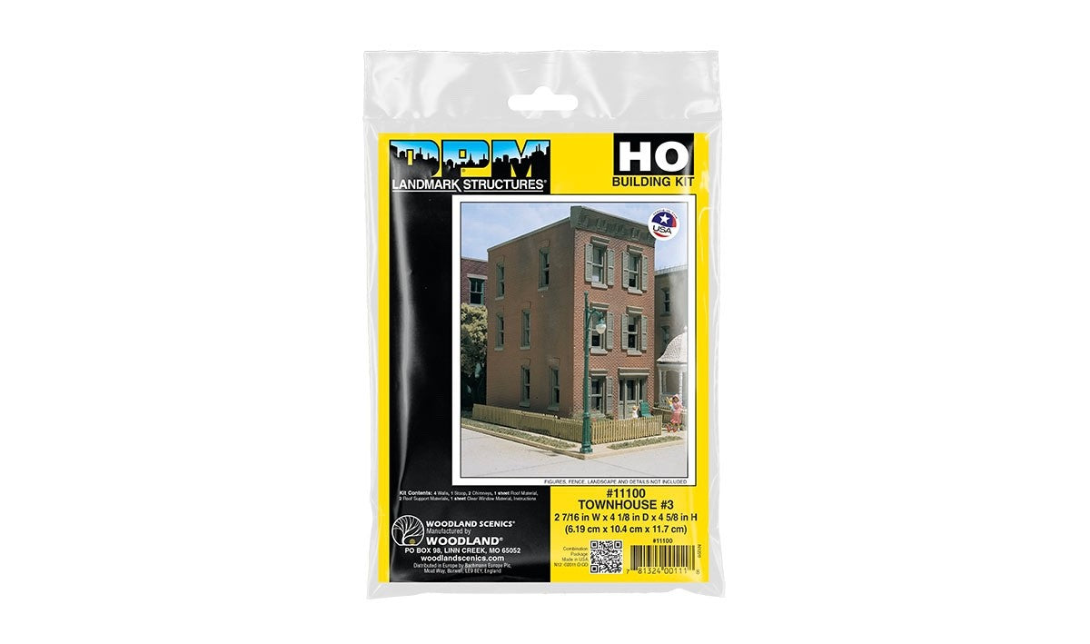 Woodland Scenics DPM 11100 HO Scale Townhouse #3 Building Kit
