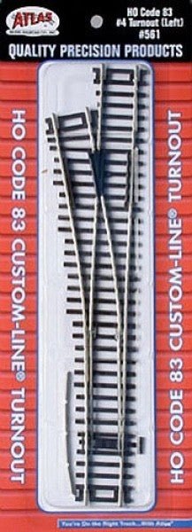 Atlas 561 HO Scale Code 83 4 Custom - Line(R) Mark IV LH Left Hand Turnout - Oakville Model Trains Depot