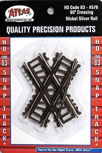 Atlas 576 HO Scale Code 83 Snap Track 60 Degree Crossing