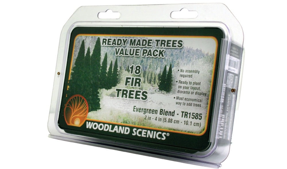 Woodland Scenics TR1585 2" - 4" Evergreen Blend - 18pcs