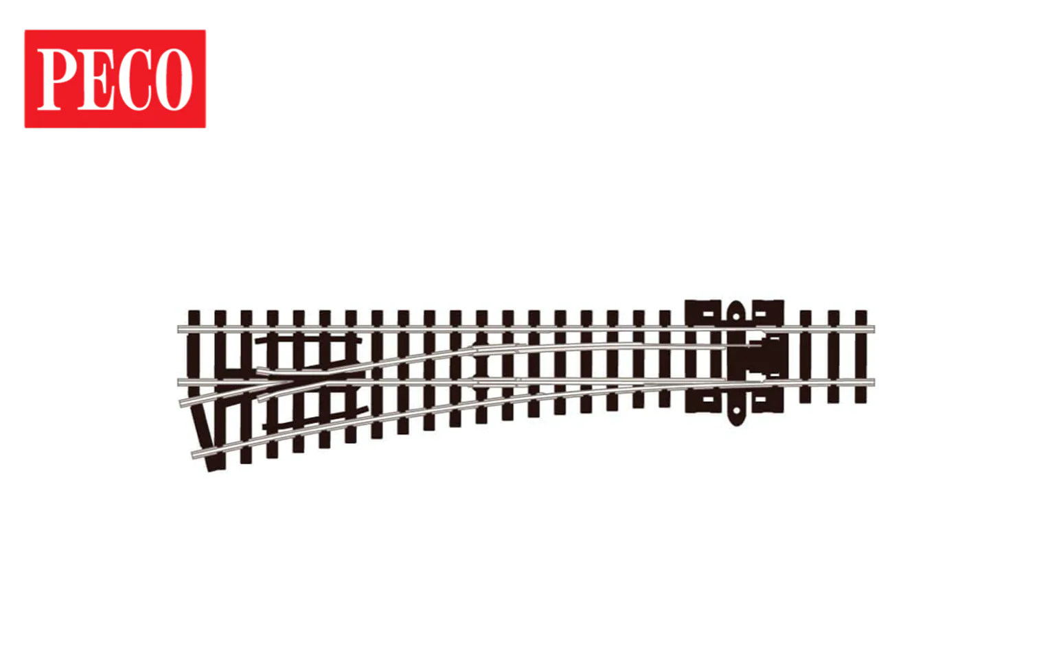Peco SL-E396 N Scale Code 80 Medium LH Left Hand Turnout with ElectroFrog - New