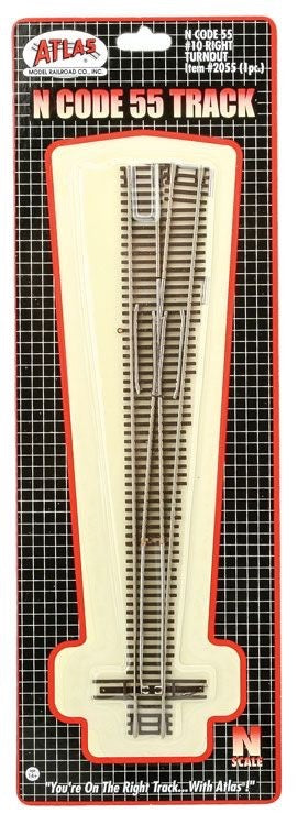 Atlas 2055 N Scale Code 55 RH Right Hand #10 Turnout
