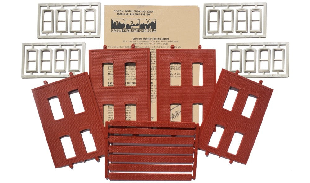 Woodland Scenics DPM 30138 HO Scale Two-Story Rectangular 4-Window Kit