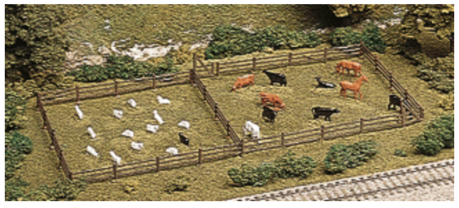 Atlas 777 HO Scale HO Three Rail Fence & Gate Kit - New