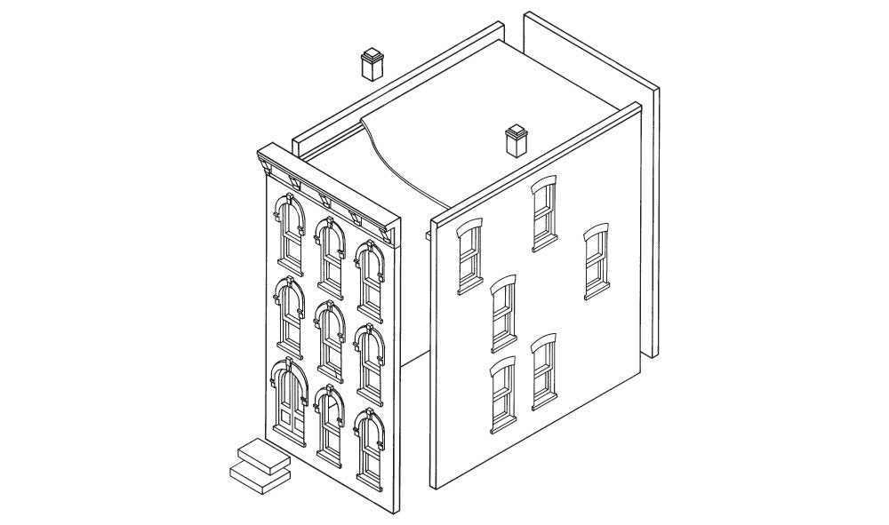 Woodland Scenics DPM 11000 HO Scale Townhouse #2 Building Kit