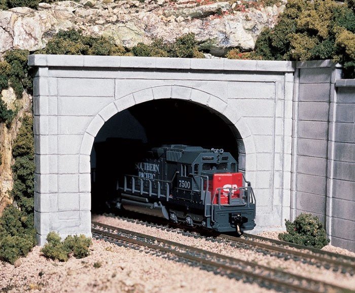 Woodland Scenics 1156 N Scale Concrete Double Tunnel Portal 2pcs - Oakville Model Trains Depot