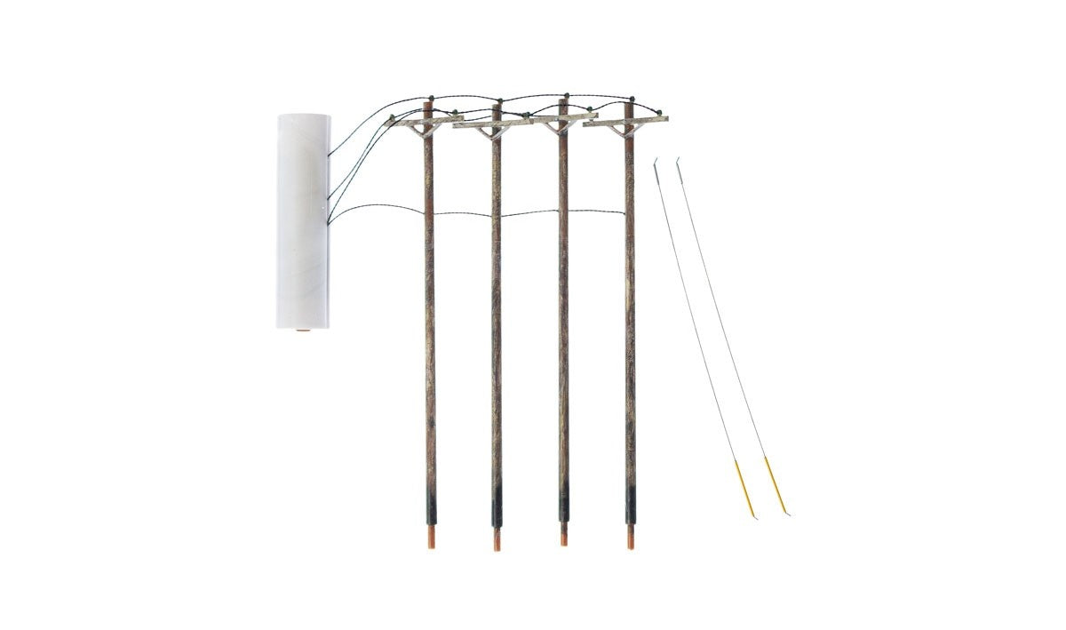Woodland Scenics US2250 N Scale Pre-Wired Poles - Single Crossbar