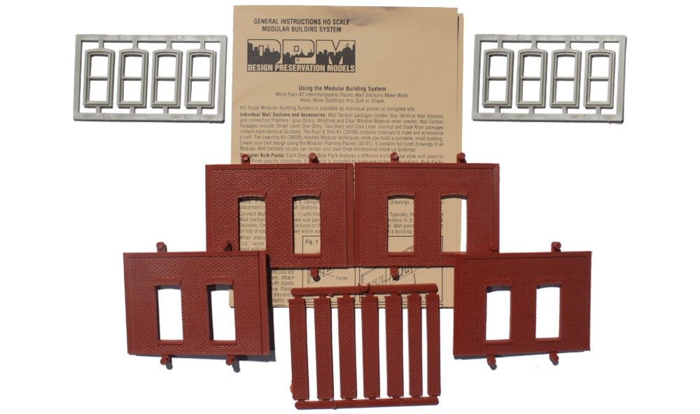 Woodland Scenics DPM 30130 HO Scale One-Story Rectangular Window Kit