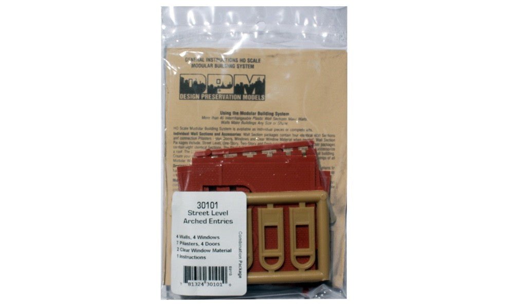 DPM 30101 HO Scale MBS Street Level Arched Entry Wall Section - Oakville Model Trains Depot
