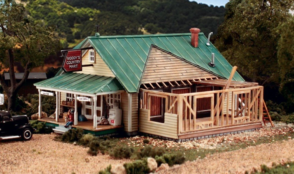 DPM 12900 HO Scale Woody's Country Mart Building Kit (Rural General Store) - Oakville Model Trains Depot