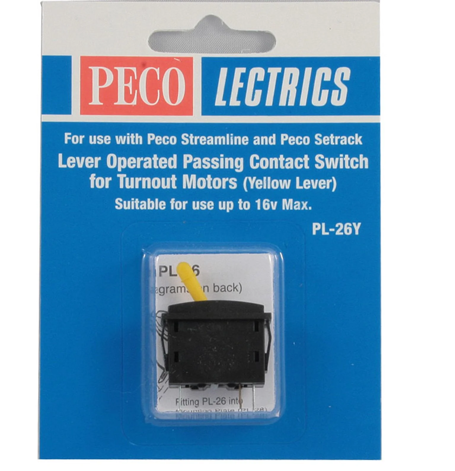 Peco PL-26Y Yellow Passing Contact Switch - New