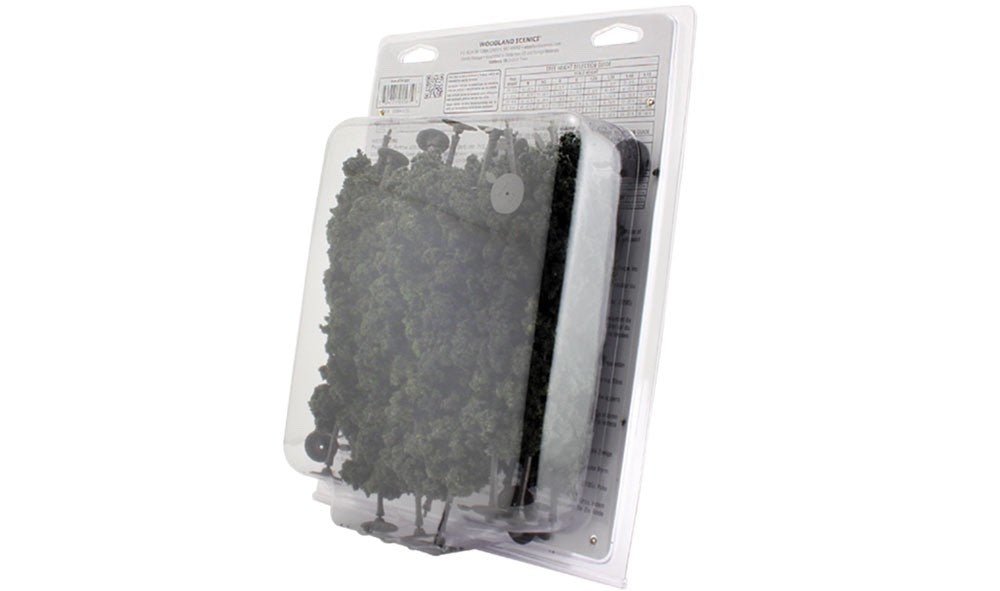 Woodland Scenics TR1581 Ready Made Trees™ Value Pack 4" - 6" Conifer Colors - 24pcs - Oakville Model Trains Depot