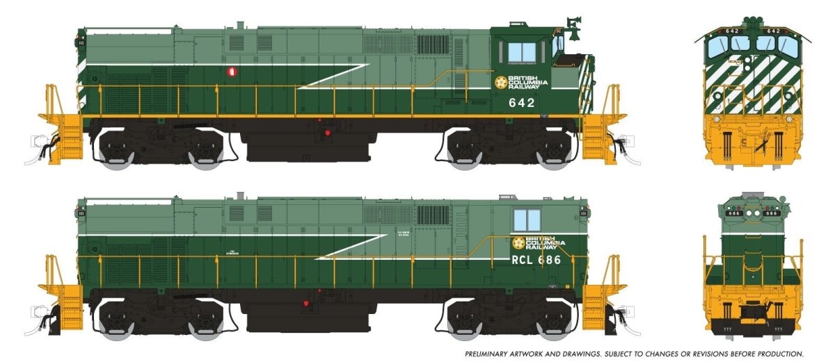 Rapido 033529 HO M420 + M420B British Columbia Railway #645 & #687 DCC/Sound-New