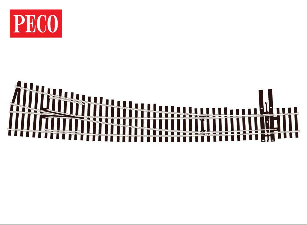 Peco SL-8376 HO Scale Code 83 #7 RH Right Hand Curved Turnout with InsulFrog-New