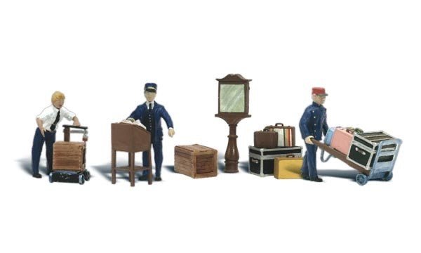 Woodland Scenics A2211 N Scale Depot Workers & Accessories - Oakville Model Trains Depot