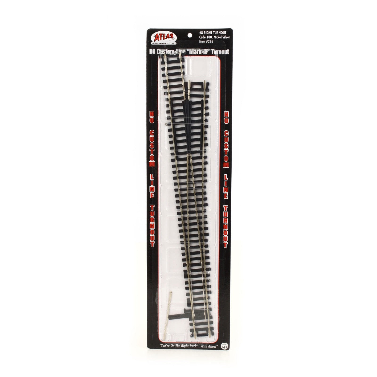 Atlas 286 HO Scale Code 100 RH Right Hand #8 Mark IV Turnout - New
