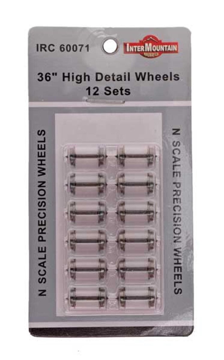 InterMountain 60071 N Scale 36" High Detail Brass Insulated Wheelsets 12pcs - Oakville Model Trains Depot