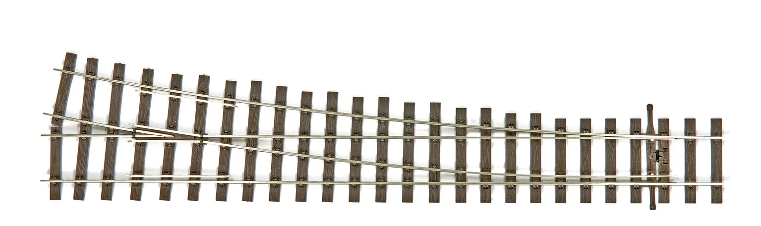 PECO SL-U1188 HO/OO Code 75 Large Radius Bullhead Right Hand Turnout with Unifrog