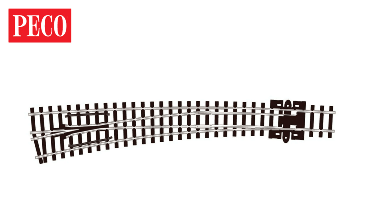 PECO SL - E387 N Scale Code 80 Curved LH Left hand Turnout with ElectroFrog - Oakville Model Trains Depot