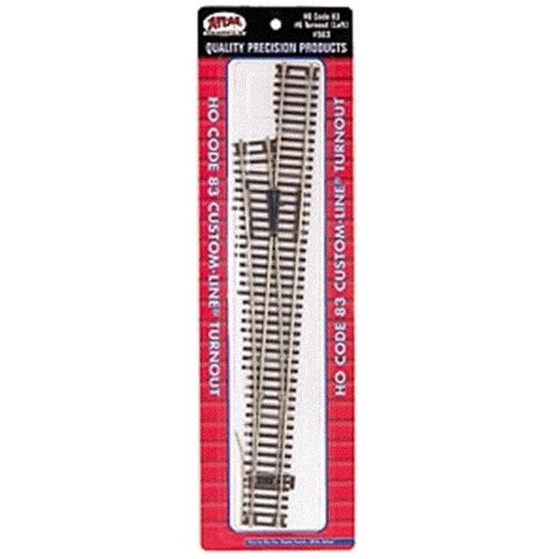 Atlas 563 HO Scale Code 83 6 Custom - Line(R) Mark IV LH Left Hand Turnout - Oakville Model Trains Depot