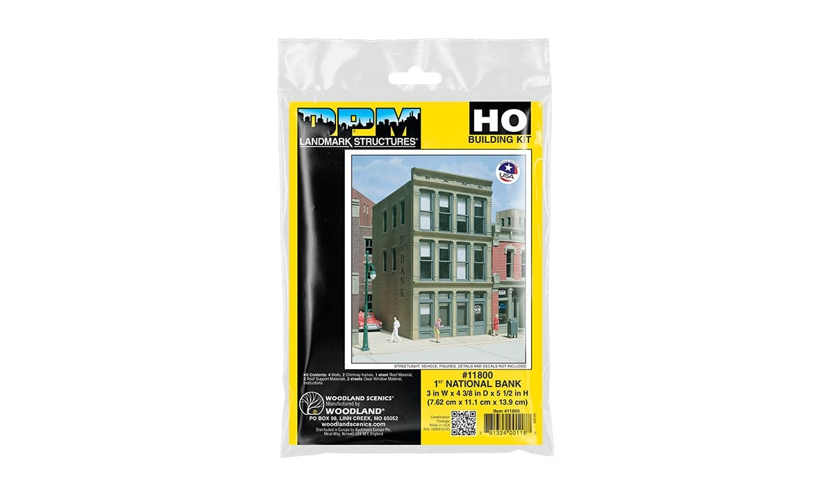 Woodland Scenic DPM 11800 HO Scale 1st National Bank Building Kit