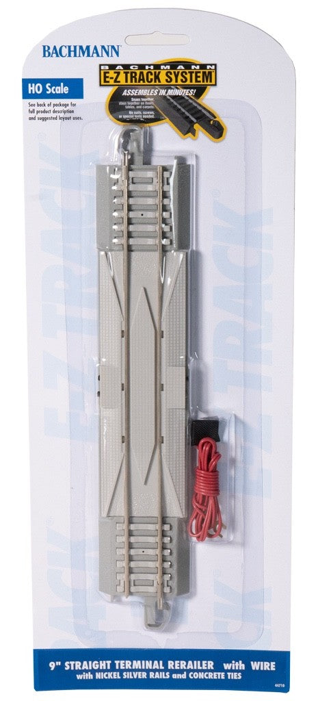 Bachmann 44710 HO Scale 9" Straight Terminal Rerailer w/ Wire and Concrete Ties