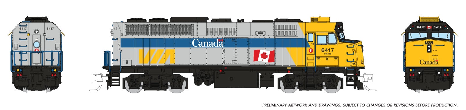 Rapido 580013 N F40PH-2D — VIA Rail Canada Scheme #6405 (DC/Silent) - Oakville Model Trains Depot