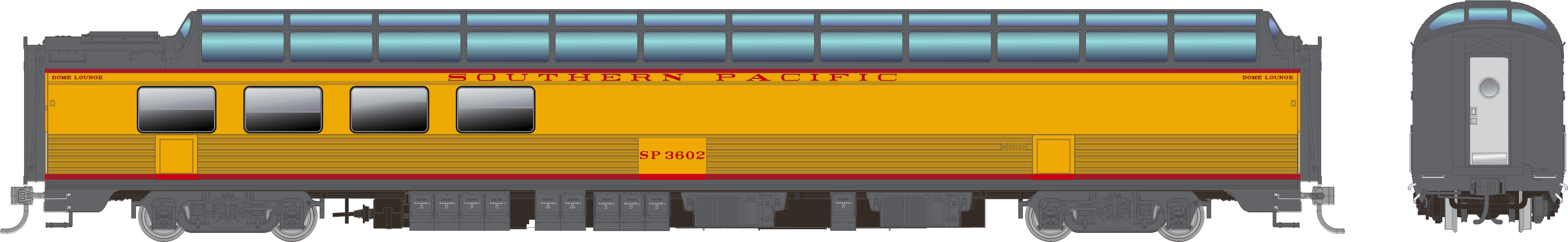 Rapido HO SP Dome-Lounge w/Fluted Sides: SP - Overland: #3603