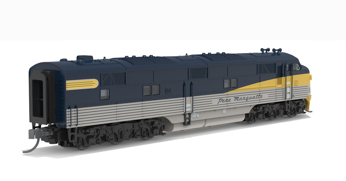 Broadway Limited Imports 10227 N EMD E7A, Pere Marquette #106, Tri-Color Streamliner Scheme, No-Sound / DCC-Ready, N - view 4