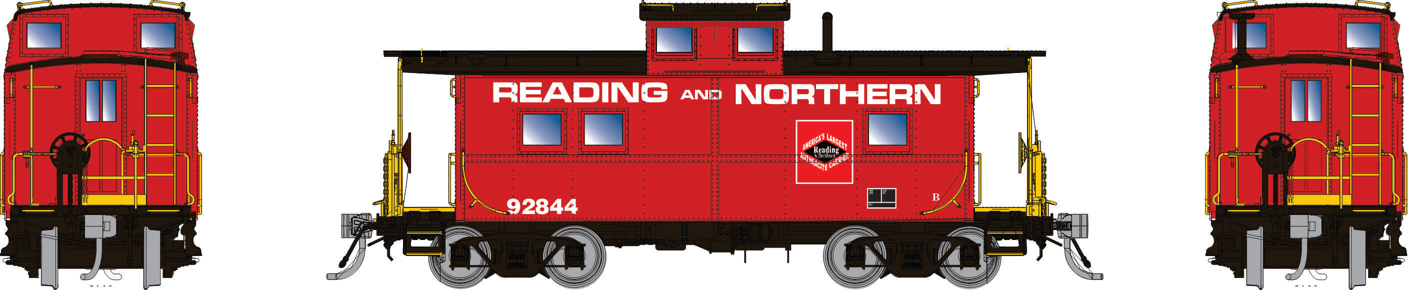 Rapido HO Northeastern-style Steel Caboose: RDG - As Delivered Scheme: #92921