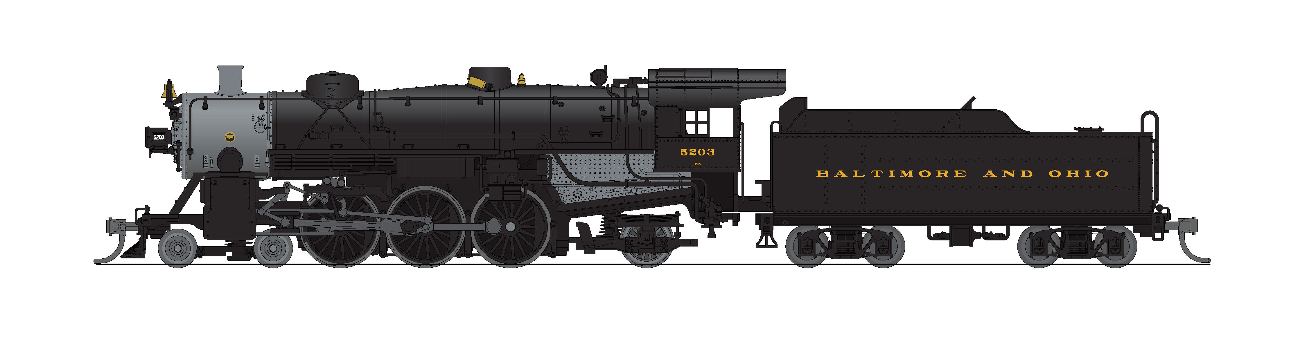Broadway Limited Imports 10404 N USRA Light Pacific 4-6-2 Baltimore and Ohio 5200 - main view