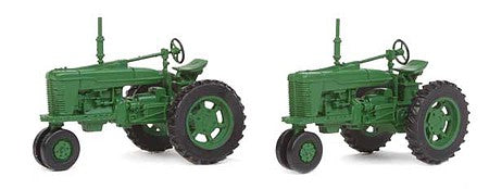 Walthers SceneMaster 4161 HO Scale Farm Tractor 2-Pack - Assembled - Green