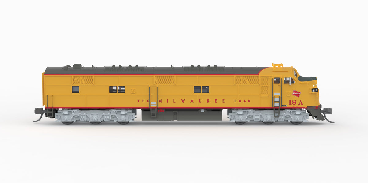 Broadway Limited Imports 10221 N EMD E7A, MILW 18B, Yellow & Gray Streamliner Scheme, Paragon4 Sound/DC/DCC, N - view 2