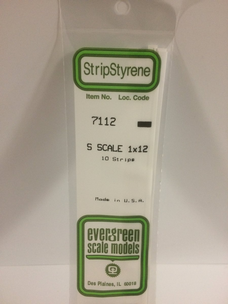 Evergreen 7112 .015" X .188" Opaque White Polystyrene S Scale Strips (1x12) (10 pcs) - Oakville Model Trains Depot