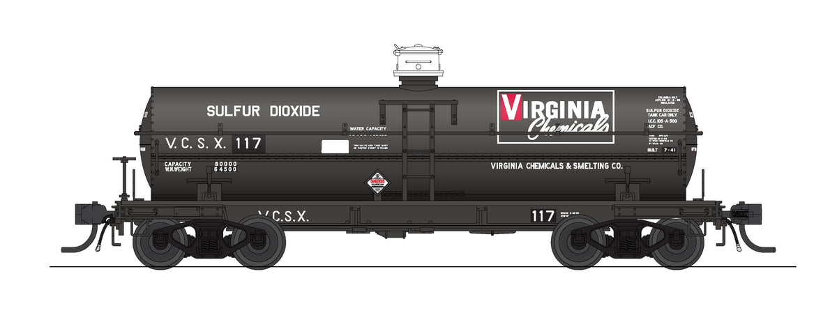 Broadway Limited Imports 10361 HO 6000 Gallon Tank, Virginia Chemical, Billboard, 2-pack (VCSX #171, VCSX #177)