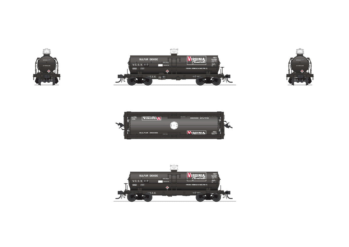 Broadway Limited Imports 10361 HO 6000 Gallon Tank, Virginia Chemical, Billboard, 2-pack (VCSX #171, VCSX #177) - view 2