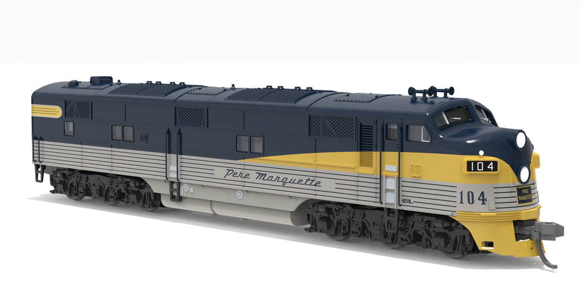Broadway Limited Imports 10227 N EMD E7A, Pere Marquette #106, Tri-Color Streamliner Scheme, No-Sound / DCC-Ready, N - view 3