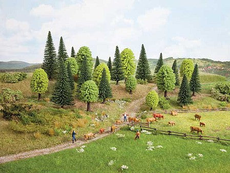 Walthers SceneMaster 1179 HO Scale Mixed Trees with Flat Bases pkg(25)