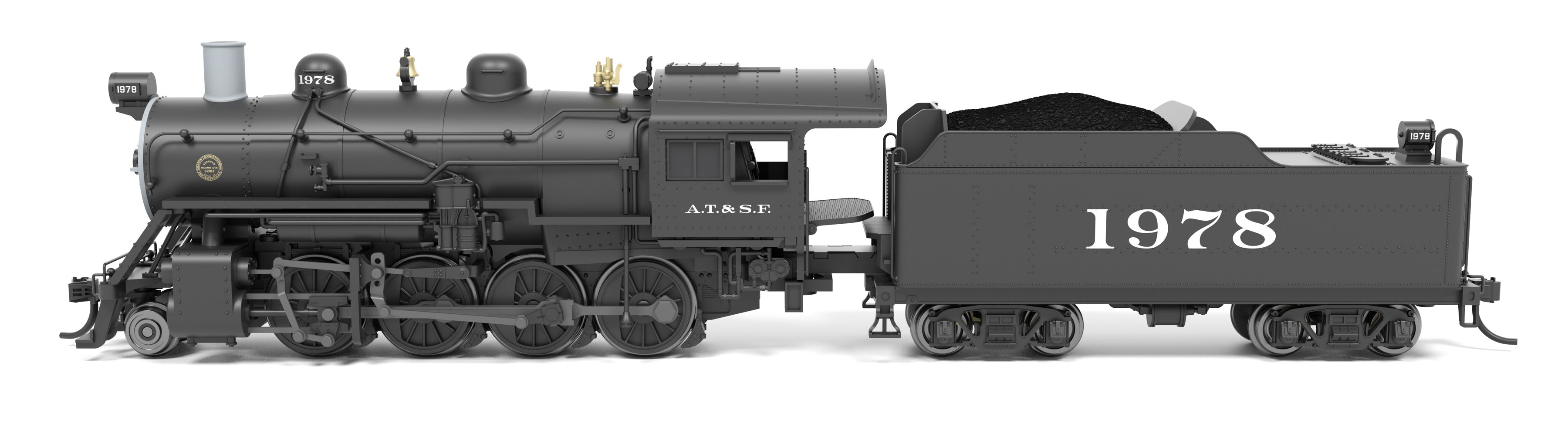 BLI 8376 N 2-8-0 ATSF 1978 - side profile view