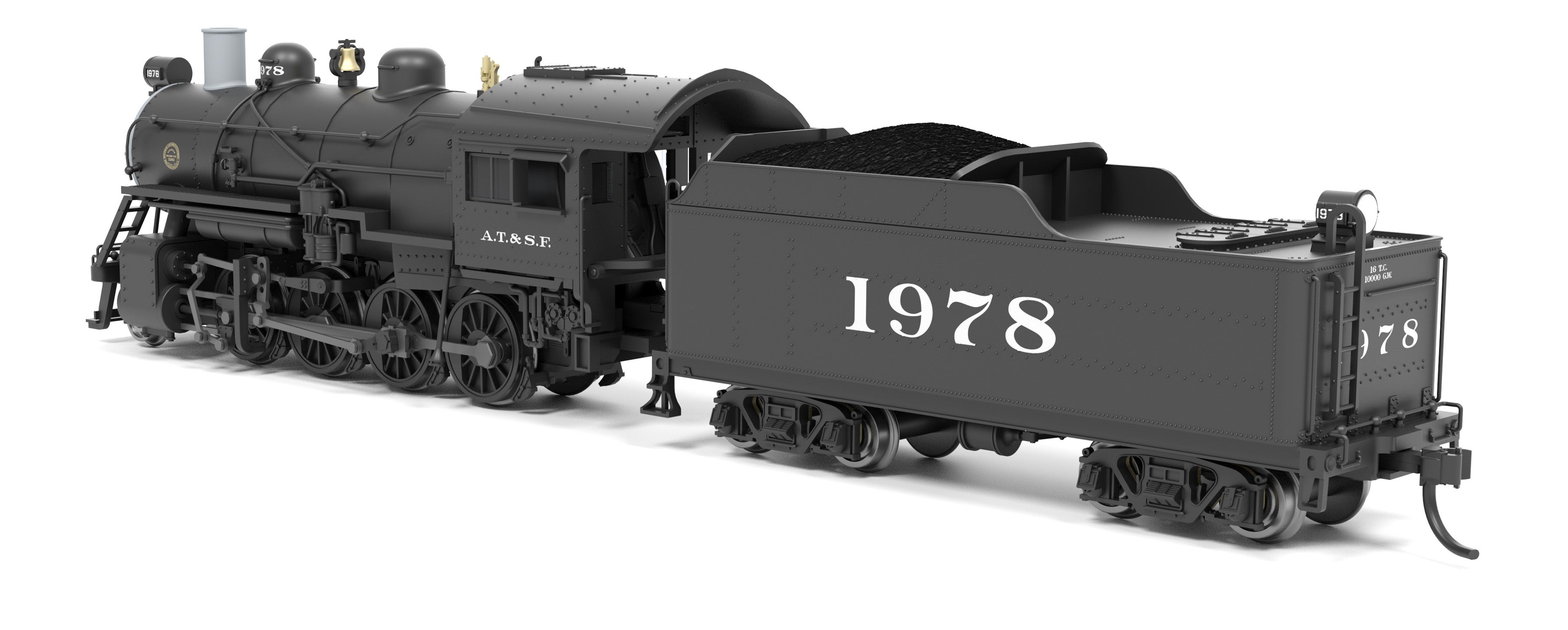 BLI 8398 N 2-8-0 ATSF 1978 - front 3/4 view