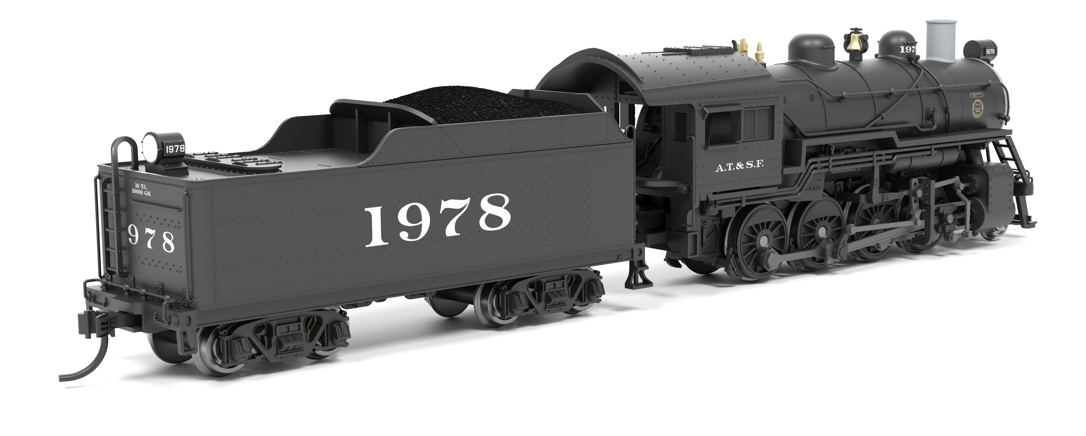 BLI 8376 N 2-8-0 ATSF 1978 - rear 3/4 view