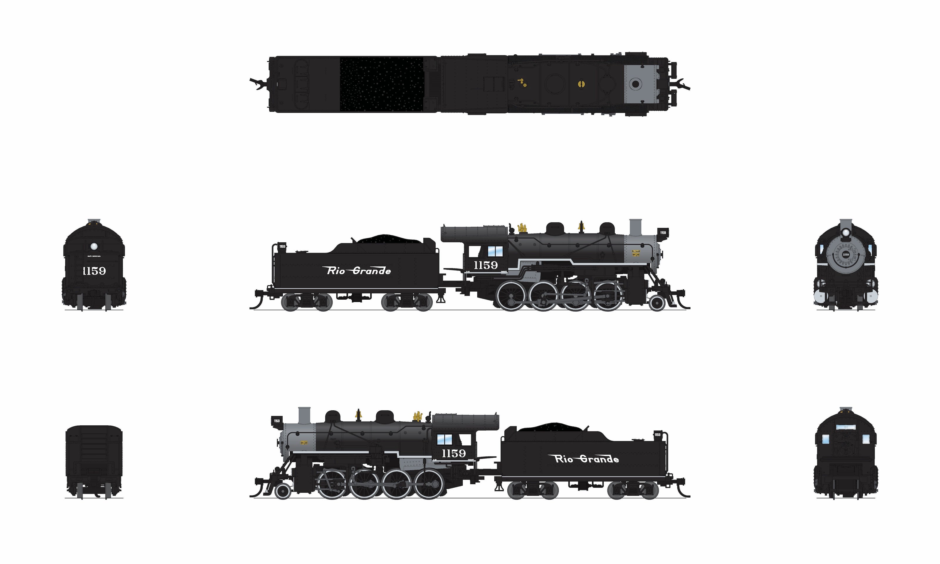BLI 8381 N 2-8-0 DRGW 1173 - underside view