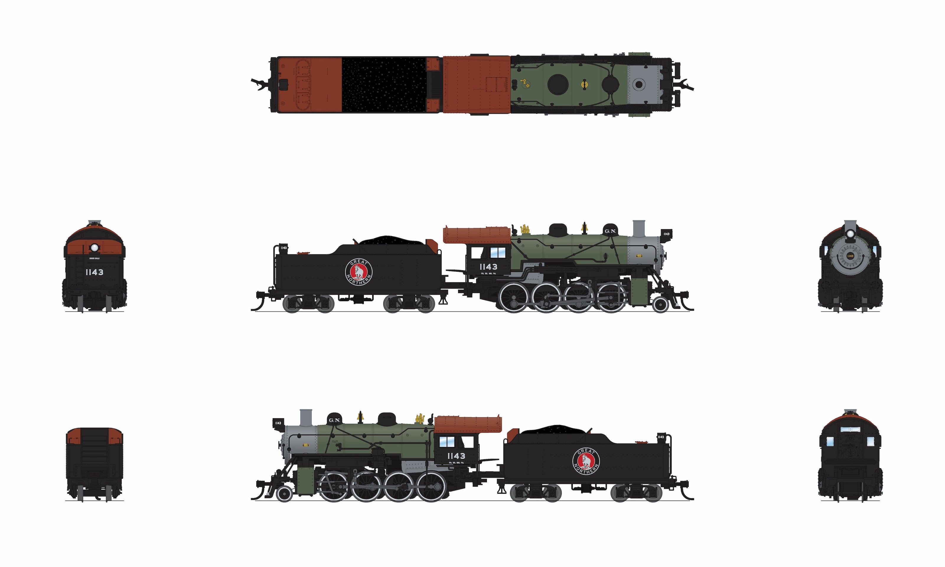 BLI 8383 N 2-8-0 GN 1145 - underside view