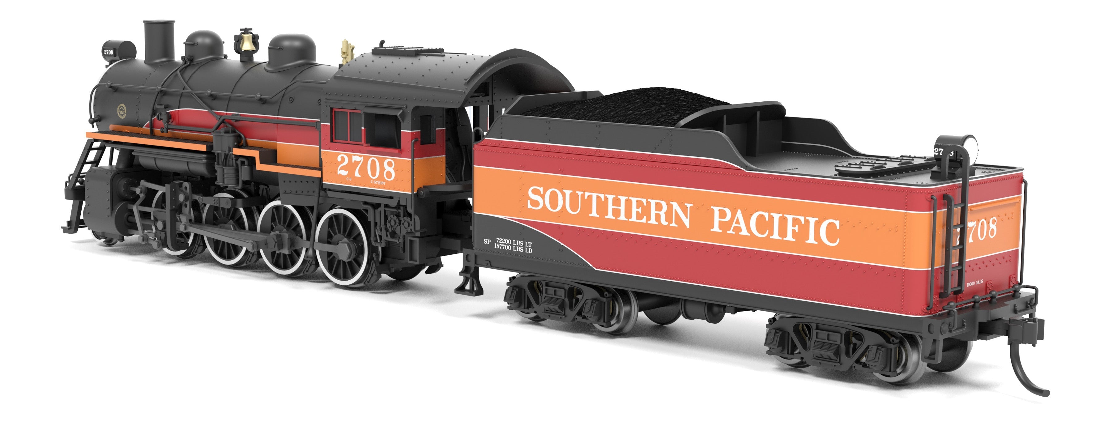 BLI 8404 N 2-8-0 SP 2708 - front 3/4 view