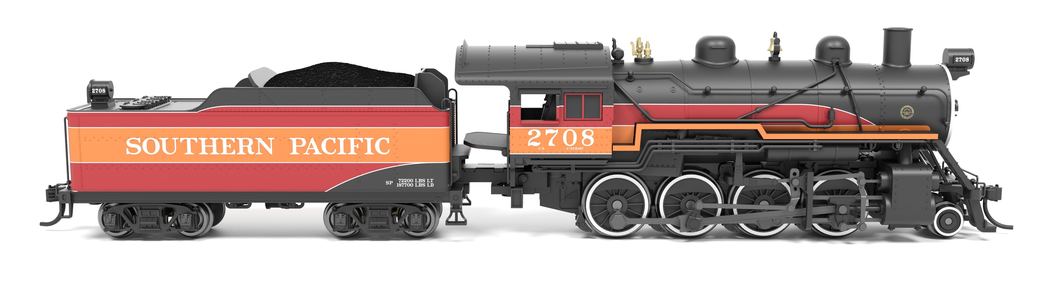 BLI 8387 N 2-8-0 SP 2708 - cab and engineer-side detail