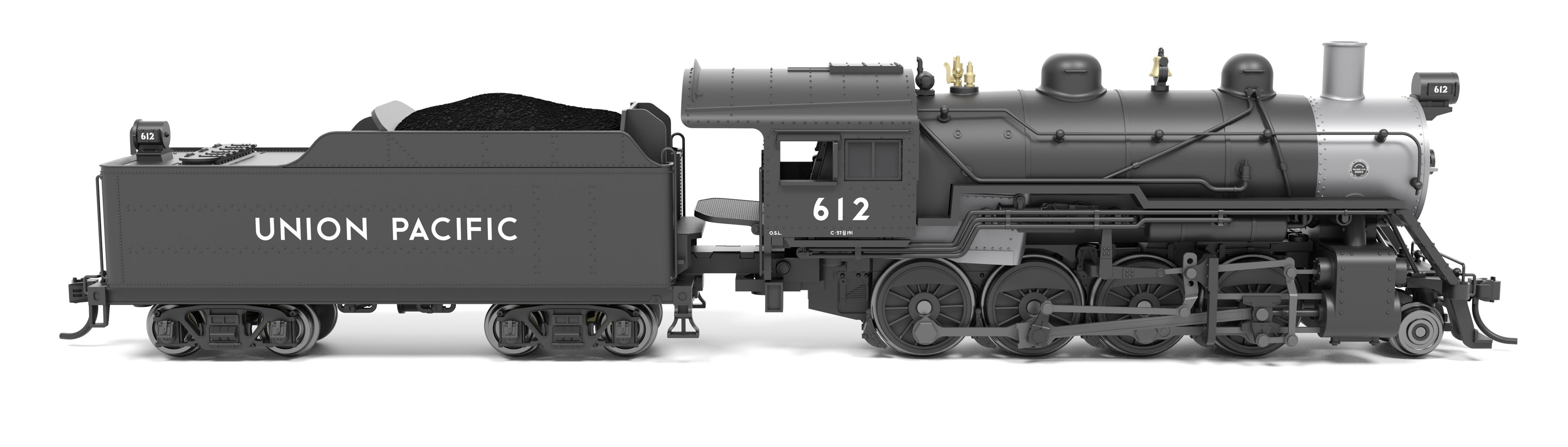 BLI 8390 N 2-8-0 UP 615 - cab and engineer-side detail